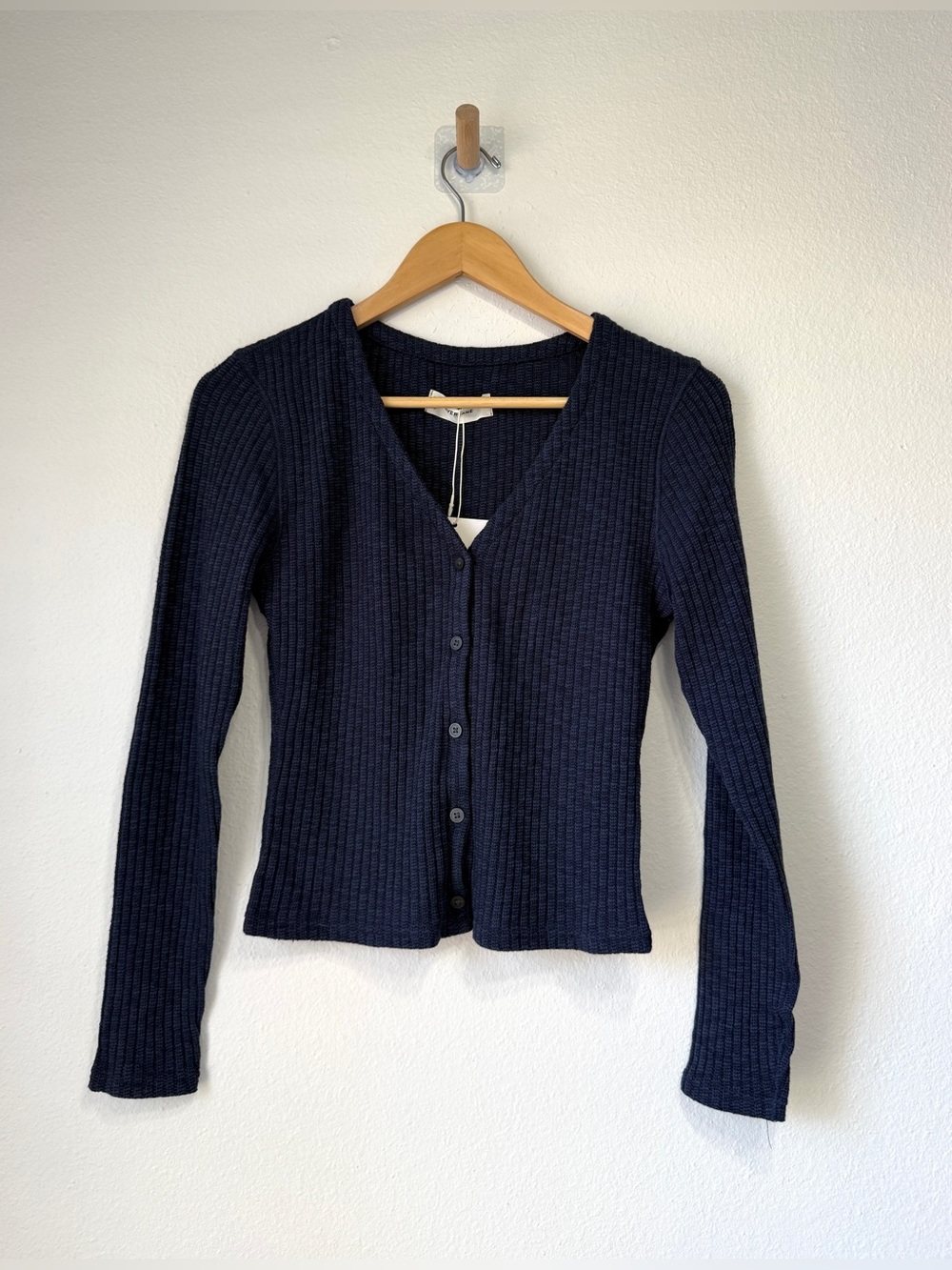 Everlane The Cozy Rib Cardigan Navy Size Small - Picture 4 of 7